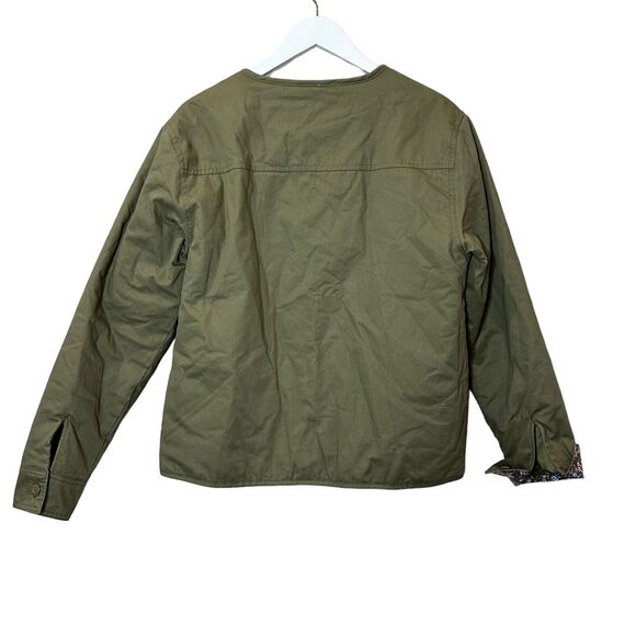 Vans X Liberty Boxy Button Up Oversized Brush Cotton Jacket Green Women's Medium - Picture 3 of 11